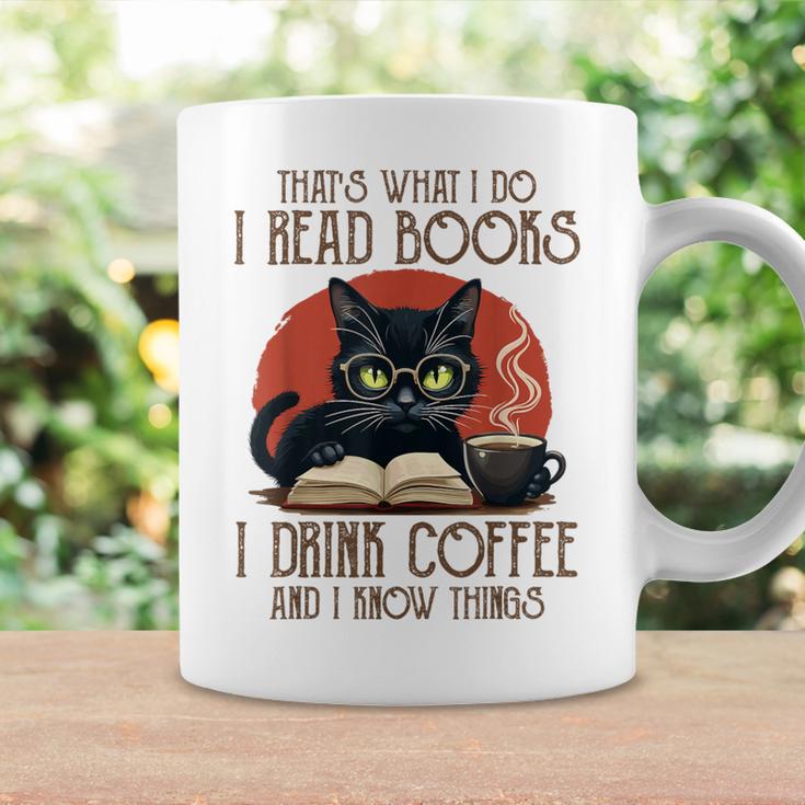 i Read Books And i Know Things Cat Reading Coffee Graphic Print Coffee Mug Gifts ideas
