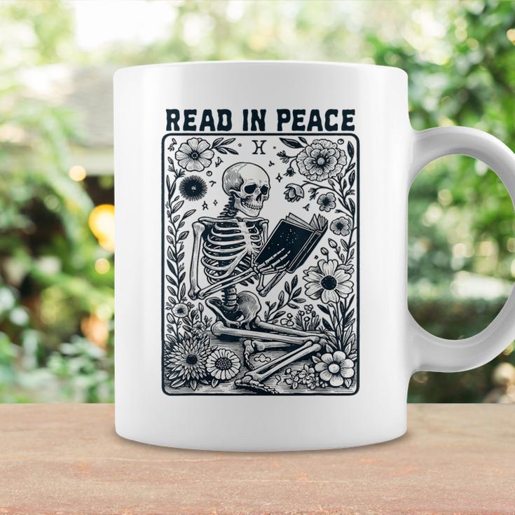 Read In Peace Book Lover Bookworm Skeleton Book Lover Graphic Print Coffee Mug Gifts ideas