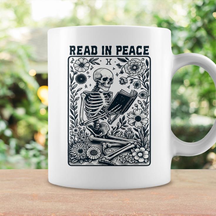Read In Peace Book Lover Bookworm Skeleton Book Lover Performance Graphic Print Coffee Mug Gifts ideas
