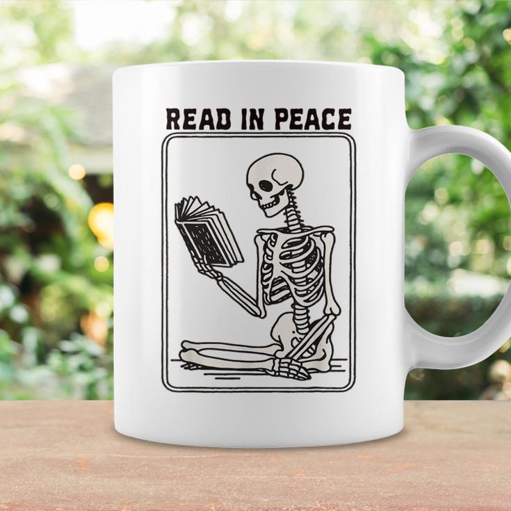 Read In Peace Skeleton Book Lover Bookworm Book Graphic Print Coffee Mug Gifts ideas