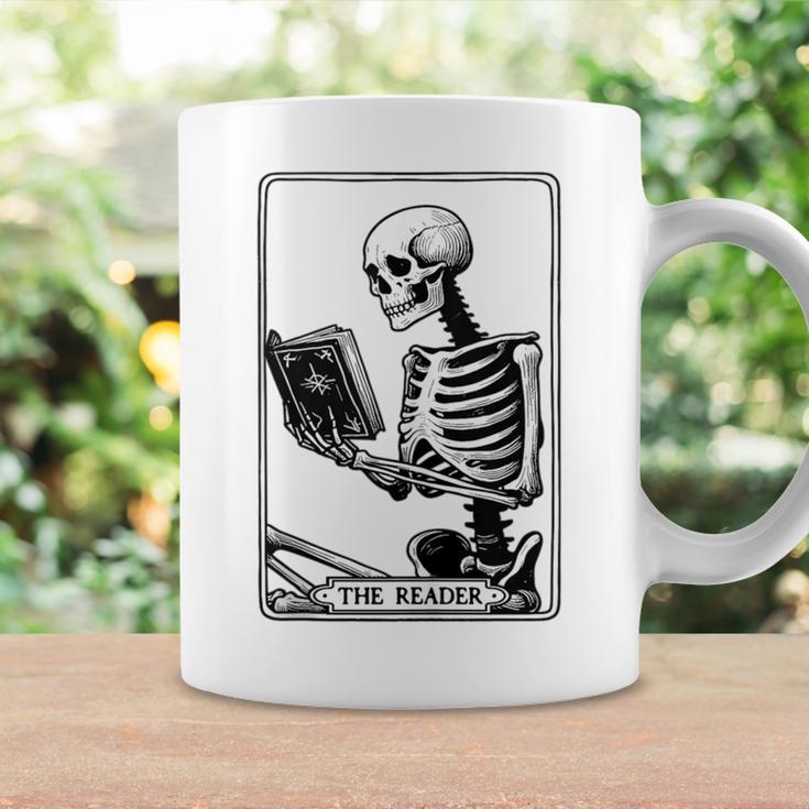 The Reader Tarot Card Skeleton Reading Book Books Graphic Print Coffee Mug Gifts ideas