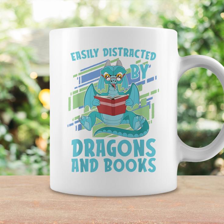 Reading Books Easily Distracted By Dragons And Books Graphic Print Coffee Mug Gifts ideas