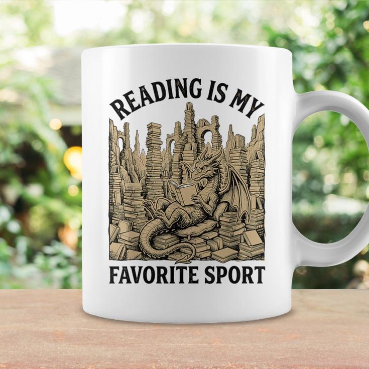 Reading Is My Favorite Sport Dragon Book Lover Bookworm Graphic Print Coffee Mug Gifts ideas