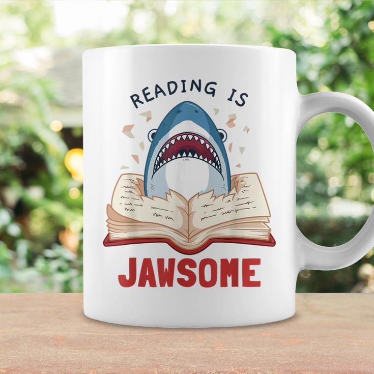 Reading Is Jawsome Bookworm Shark Book Lover For Kids Graphic Print Coffee Mug Gifts ideas