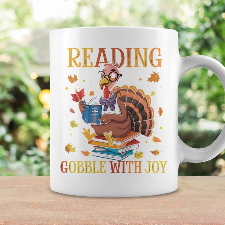 Reading Makes Me Gobble With Joy Turkey Reading Book L Graphic Print Coffee Mug Gifts ideas