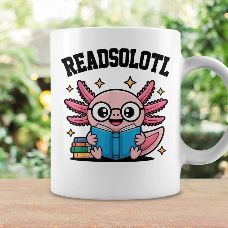 Readsolotl Pink Kawaii Axolotl Book Lover Reading Graphic Print Coffee Mug Gifts ideas