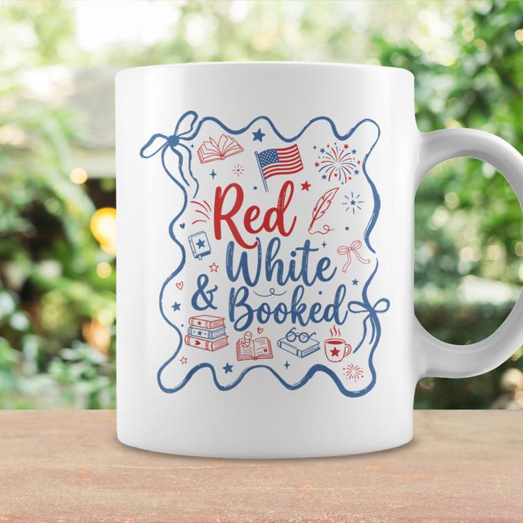 Red And Booked Coquette 4th Of July Book Lover Graphic Print Coffee Mug Gifts ideas
