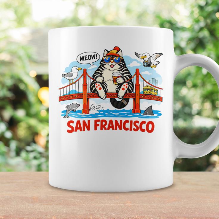 San Francisco Cat Golden Gate Bridge Book Lover Premium Tri-Blend Graphic Print Coffee Mug Gifts ideas