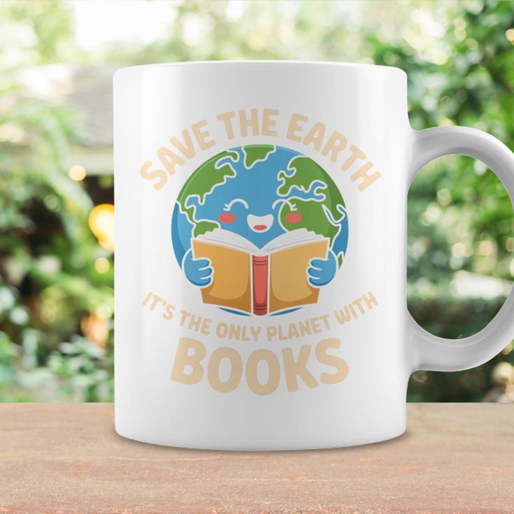 Save Earth It's Only Planet With Books Reader Earth Day Graphic Print Coffee Mug Gifts ideas