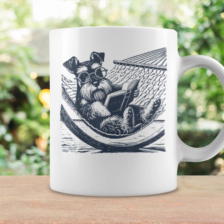 Schnauzer Hammock Reading Book Schnauzer Glasses Graphic Print Coffee Mug Gifts ideas