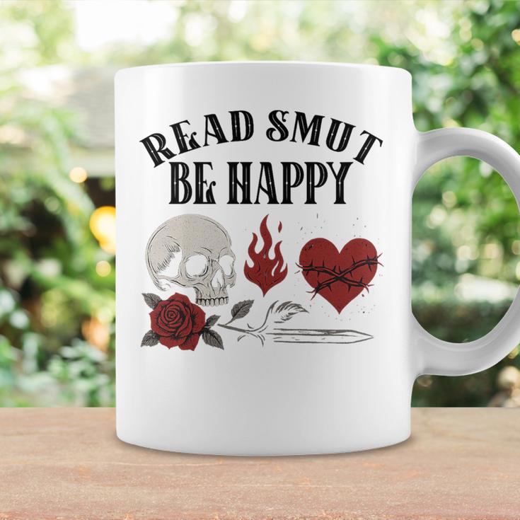 Smutt Book Merch Read Smut Be Happy Dark Romance Triggers Premium Tri-Blend Graphic Print Coffee Mug Gifts ideas