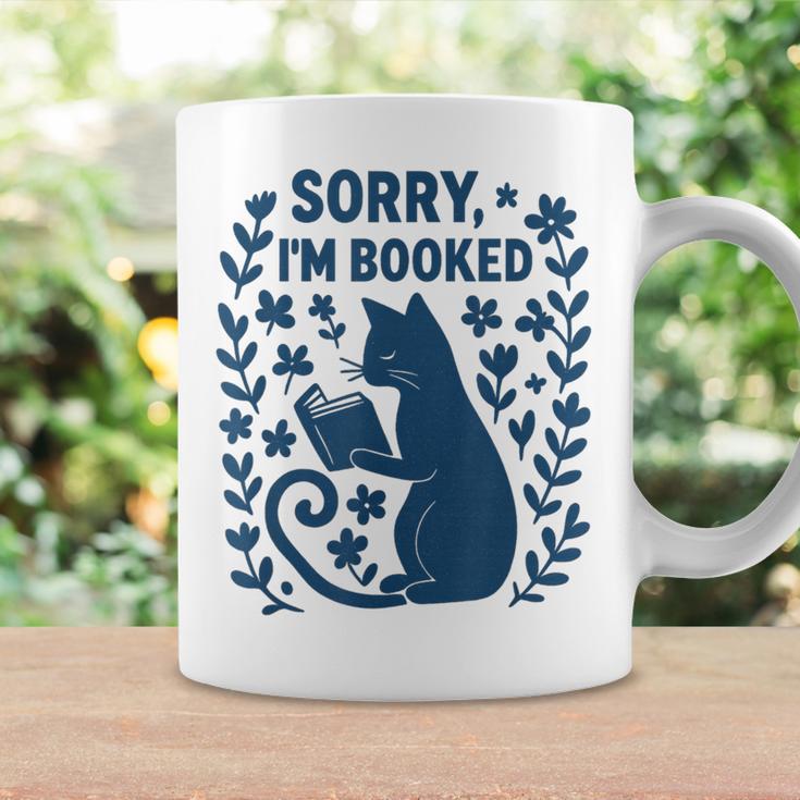 Sorry I'm Booked Cat Reading Book Boho Flowers Vintage Graphic Print Coffee Mug Gifts ideas Sorry I'm Booked Cat Reading Book Boho Flowers Vintage Graphic Print Coffee Mug Gifts ideas