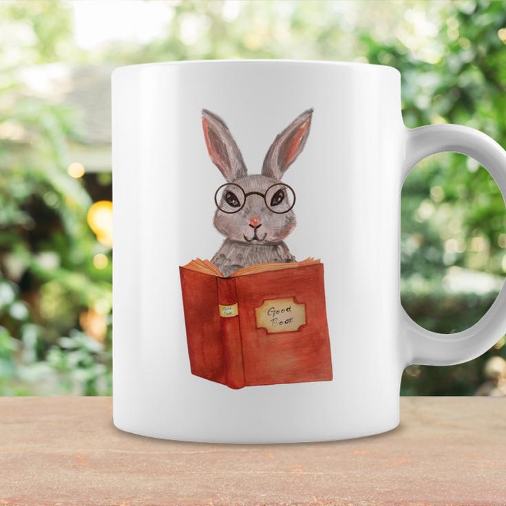 Studious Studying Bunny Book Lover Reading Geek Rabbit Graphic Print Coffee Mug Gifts ideas