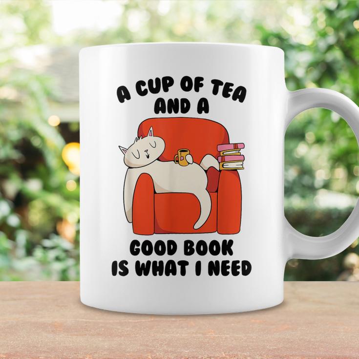 Tea A Cup Of Tea And A Good Book Is What I Need Cat Men Women Kids Graphic Print Coffee Mug Gifts ideas
