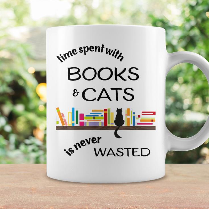 Time Spent With Books & Cats Is Never Wasted Graphic Print Coffee Mug Gifts ideas Time Spent With Books & Cats Is Never Wasted Graphic Print Coffee Mug Gifts ideas