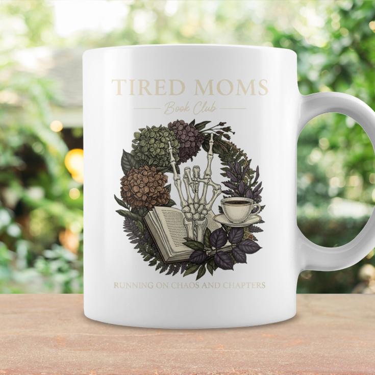 Tired Moms Book Club Dark Floral Coffee Skeleton Graphic Print Coffee Mug Gifts ideas