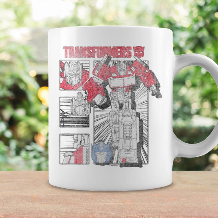 Transformers Optimus Prime Vintage Comic Book Style Panels Graphic Print Coffee Mug Gifts ideas