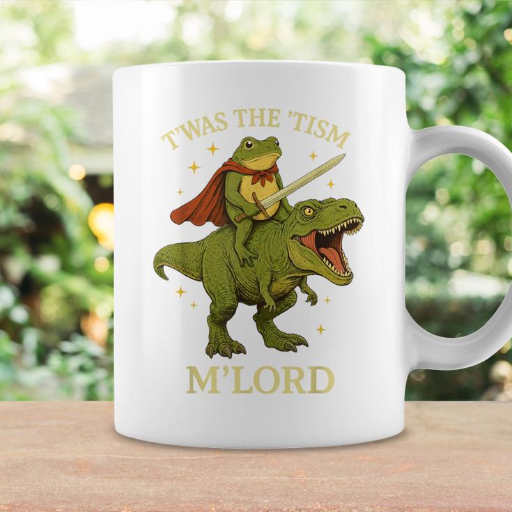 Twas The Tism M'lord Frog ライディング 恐竜 ファンタジー 中世 コーヒーマグ ギフトのアイデア
