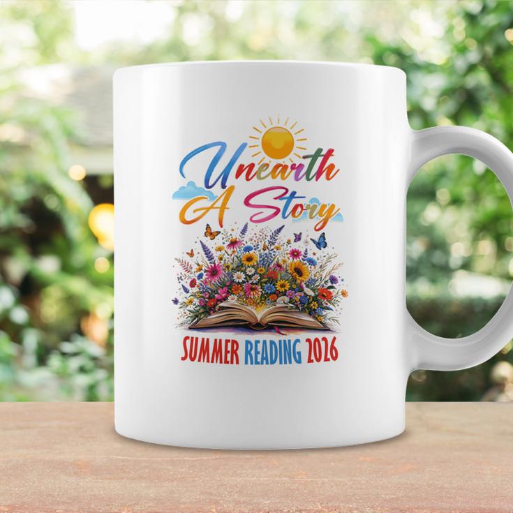 Unearth A Story Reading Book Flowers Summer Reading 2026 Graphic Print Coffee Mug Gifts ideas Unearth A Story Reading Book Flowers Summer Reading 2026 Graphic Print Coffee Mug Gifts ideas
