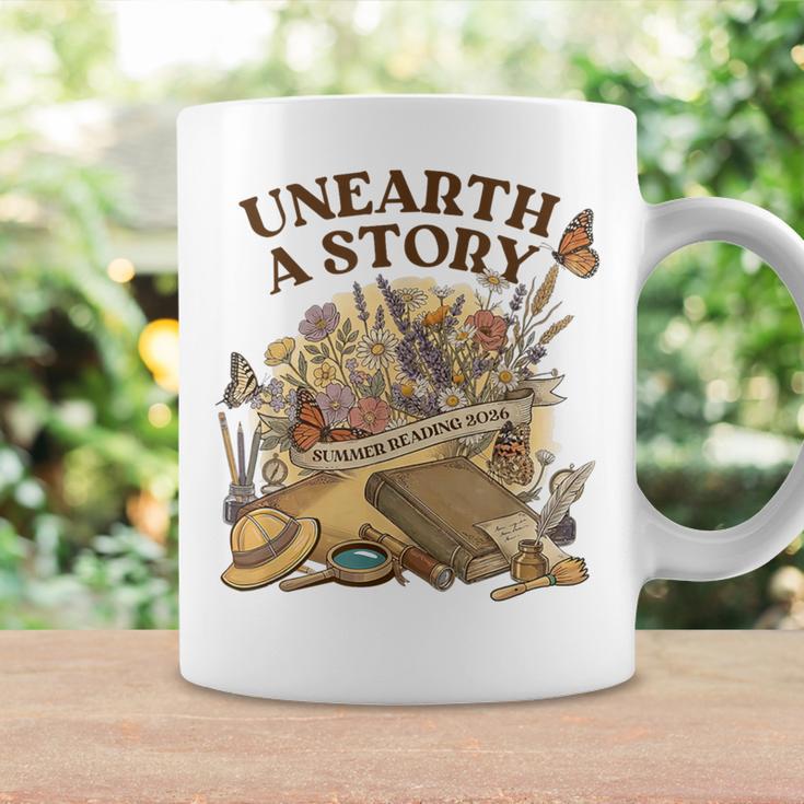 Unearth A Story Summer Reading 2026 Flower Butterfly Book Graphic Print Coffee Mug Gifts ideas