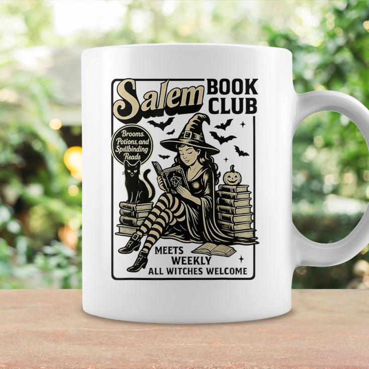 Vintage Salem Book Club Cat Bookish Spooky Halloween Graphic Print Coffee Mug Gifts ideas