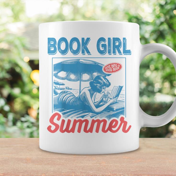 Women Retro Book Girl Summer Bookish Vacation Reader Graphic Print Coffee Mug Gifts ideas