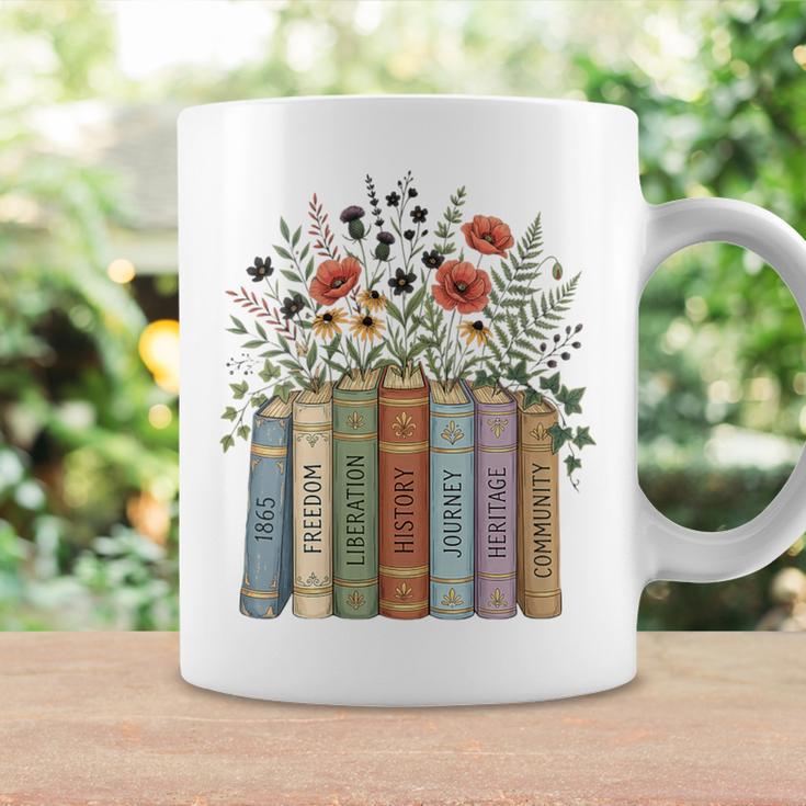 Women's Juneteenth 1865 Freedom Books Botanical Wildflower Graphic Graphic Print Coffee Mug Gifts ideas