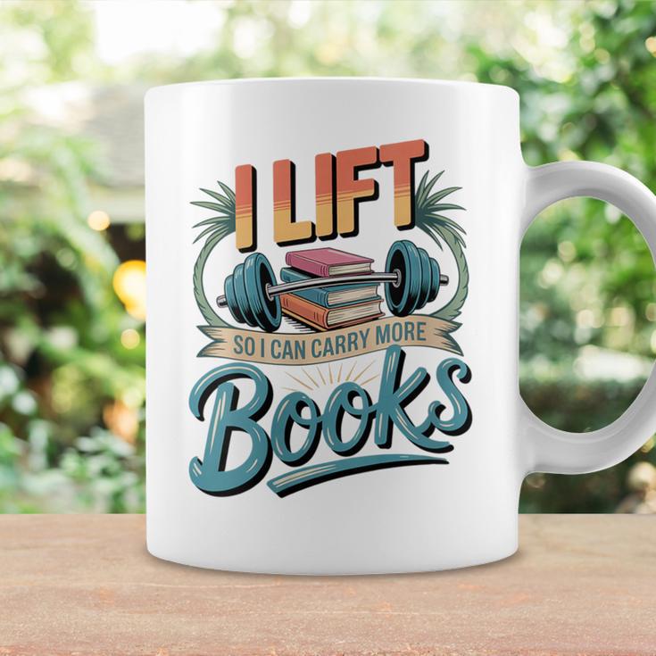 Women's Lift So I Can Carry More Books Reading Lovers Reader Workout Graphic Print Coffee Mug Gifts ideas
