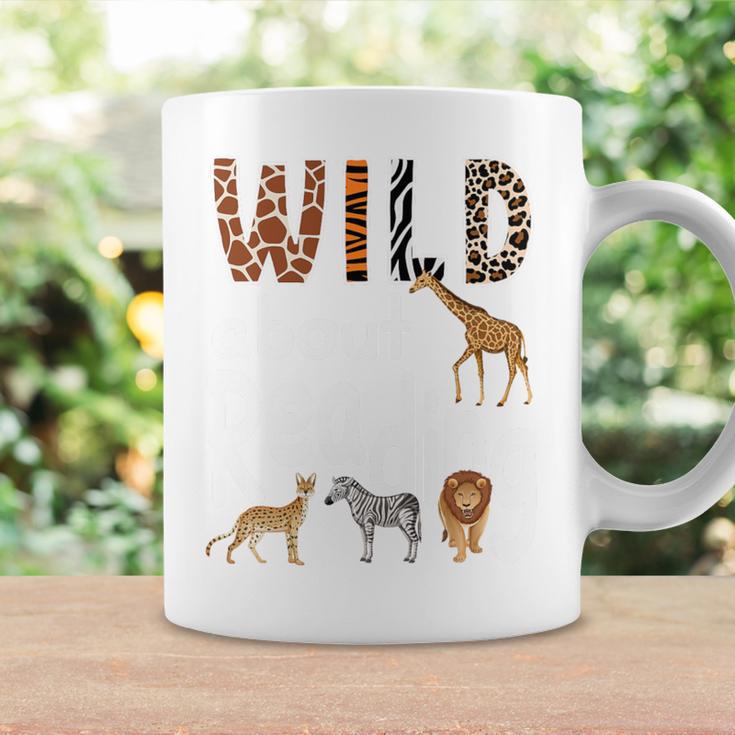 Zoo Animals Wild About Reading Books Reader Lover Librarian Premium Tri-Blend Graphic Print Coffee Mug Gifts ideas