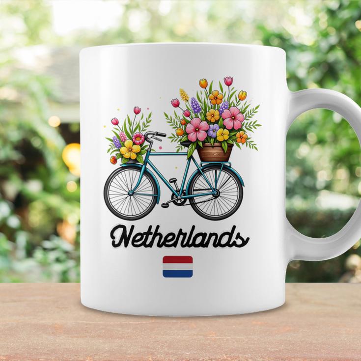 オランダの風車 チューリップフィールド オランダ 春の花 バイク コーヒーマグ ギフトのアイデア