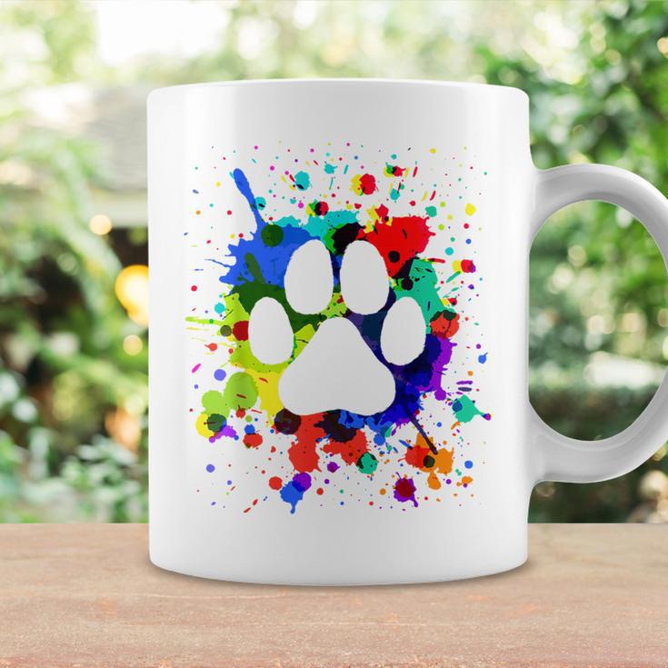 カラフルペイント スプラッター 肉球プリント 猫 犬 コーヒーマグ ギフトのアイデア