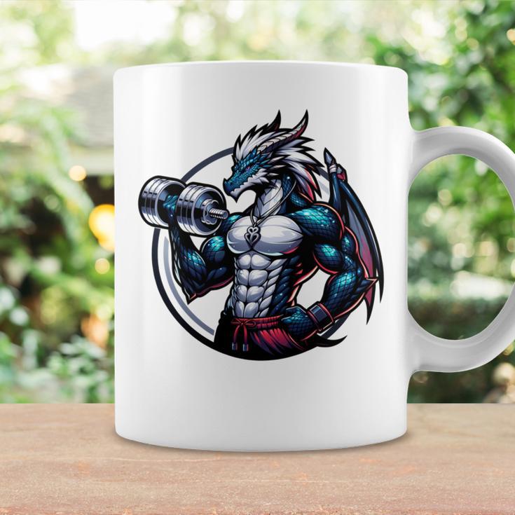 キュートでかわいいグラフィックのドラゴンが筋肉質のシックスパックを表示 長袖tシャツ コーヒーマグ ギフトのアイデア