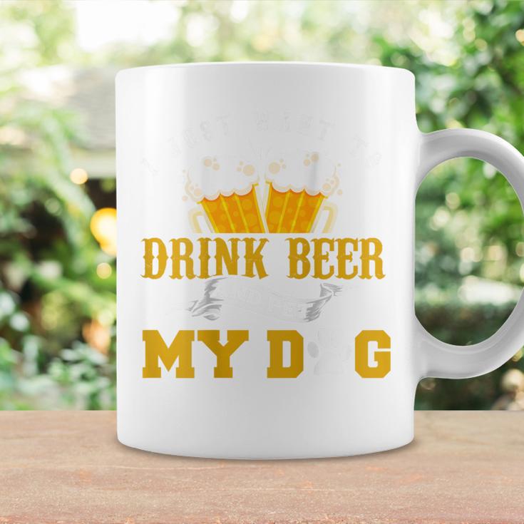 バックプリント ビールを飲みながら犬をなでたいだけ コーヒーマグ ギフトのアイデア