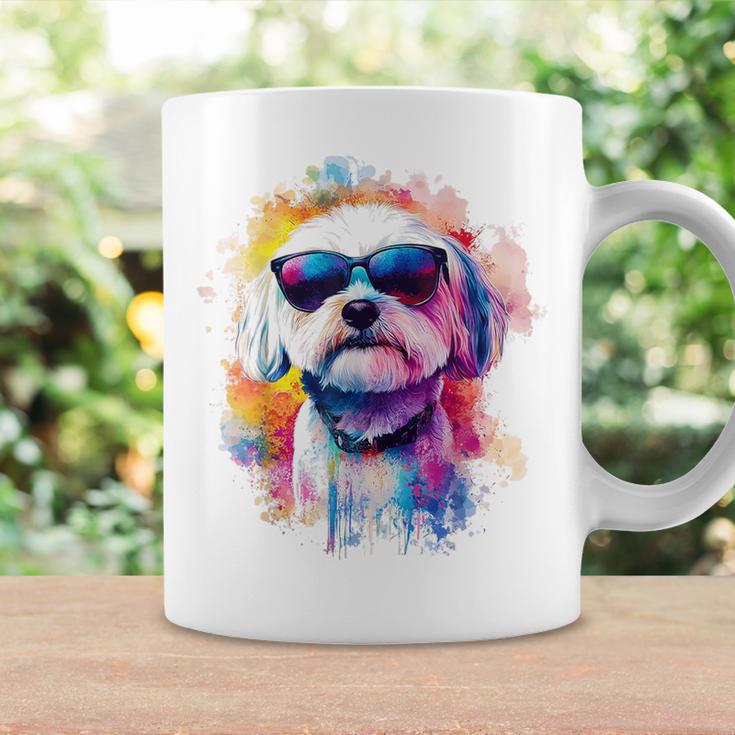 マルチーズ 犬 グラフィック ペット アートワーク サングラス マルチーズ コーヒーマグ ギフトのアイデア