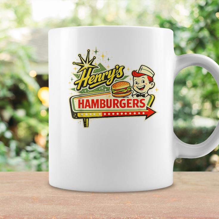 レトロダイナーサインアート ヘンリーのハンバーガー コーヒーマグ ギフトのアイデア