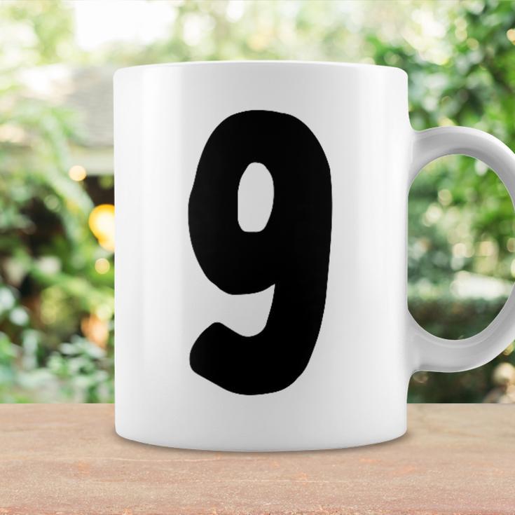 数字 9 太字 ブラック コーヒーマグ ギフトのアイデア