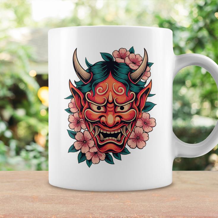 日本の鬼妖怪 悪魔 桜 般若鬼 おに面 コーヒーマグ ギフトのアイデア