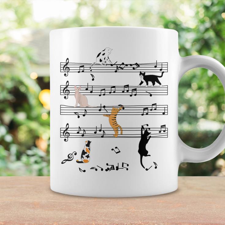 楽しい 猫 登る トランプ 楽譜 猫の音符 コーヒーマグ ギフトのアイデア