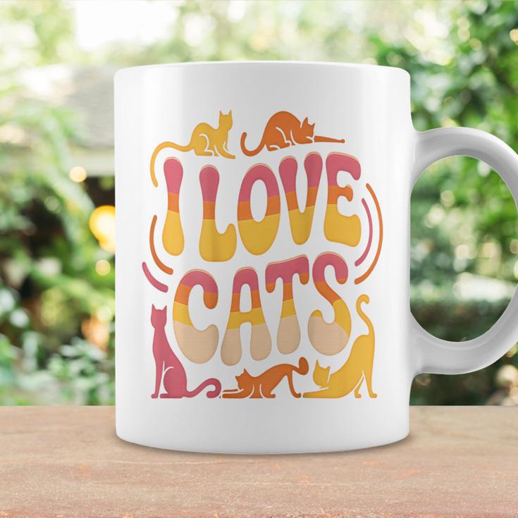 バックプリント 猫好き 引用 おもしろ猫 ミーム I Love Cats コーヒーマグ ギフトのアイデア