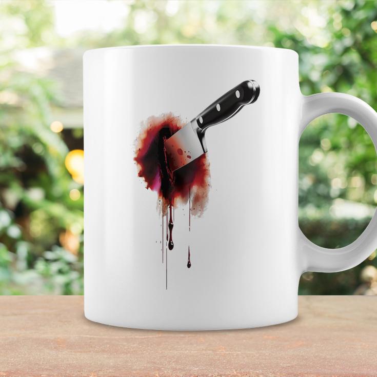 血まみれのナイフ シャツ ハロウィン ホラー 血しぶき コーヒーマグ ギフトのアイデア