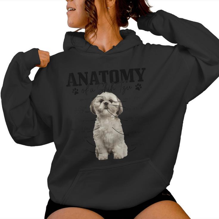 Anatomia Di Unhih Tzu Cane Divertente Carino Pitbull Mamma Pitbull Papà Felpa con cappuccio da donna