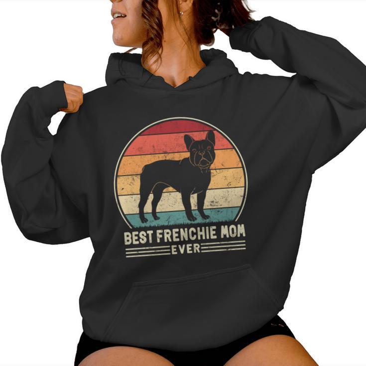 Best Frenchie Mom Ever レトロ フレンチブルドッグ ドッグ ママ 長袖tシャツ レディースパーカー