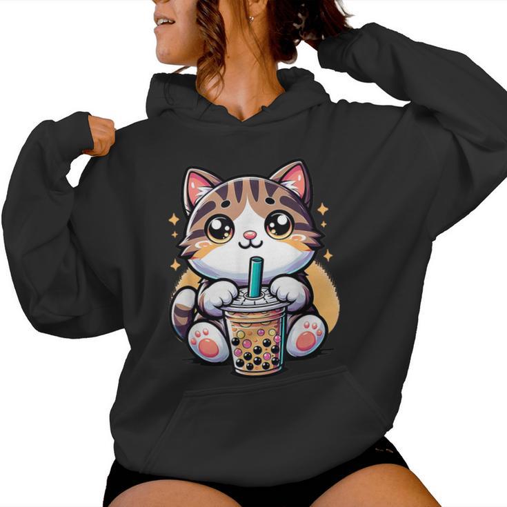 Boba Cat Drinking Boba Kitten Kawaii 日本人 男性 女性 キッズ レディースパーカー