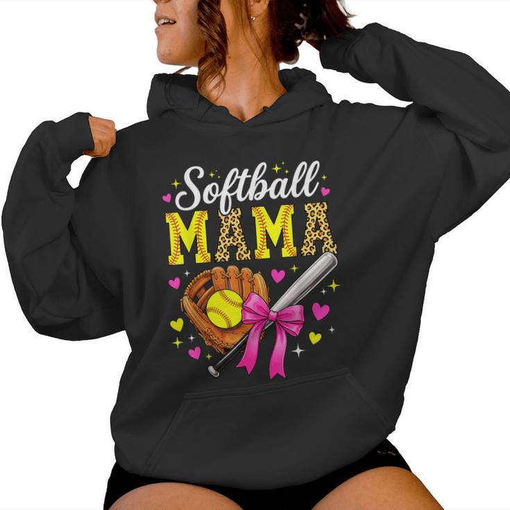 Cute Softball Mama Mother's Day Softball Mom Sports Player Women Hoodie