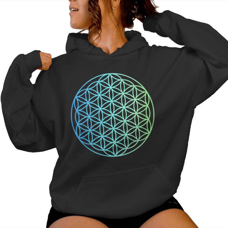 Flower Of Life 宇宙のポジティブなエネルギー フラワーオブライフ 長袖tシャツ レディースパーカー