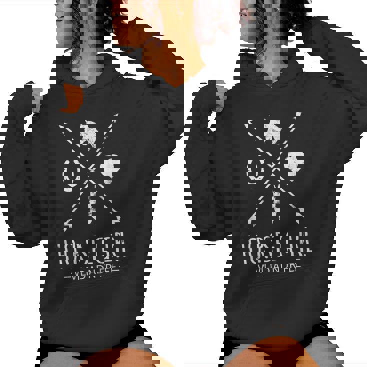 Horse Girl Wild And Free Arrow 馬好き乗馬tシャツ レディースパーカー