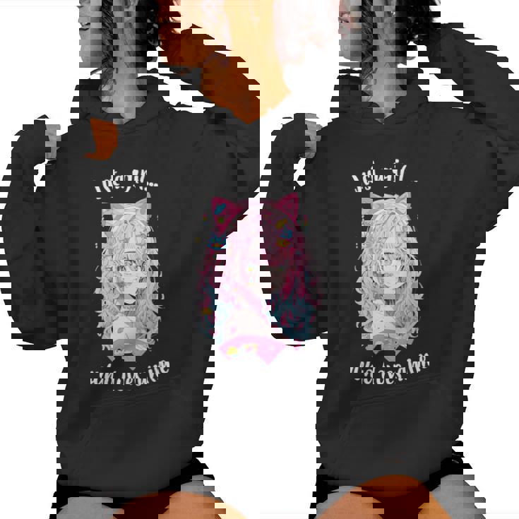 Just A Girl Who Loves アニメ カワイイ漫画 日本語 長袖tシャツ レディースパーカー