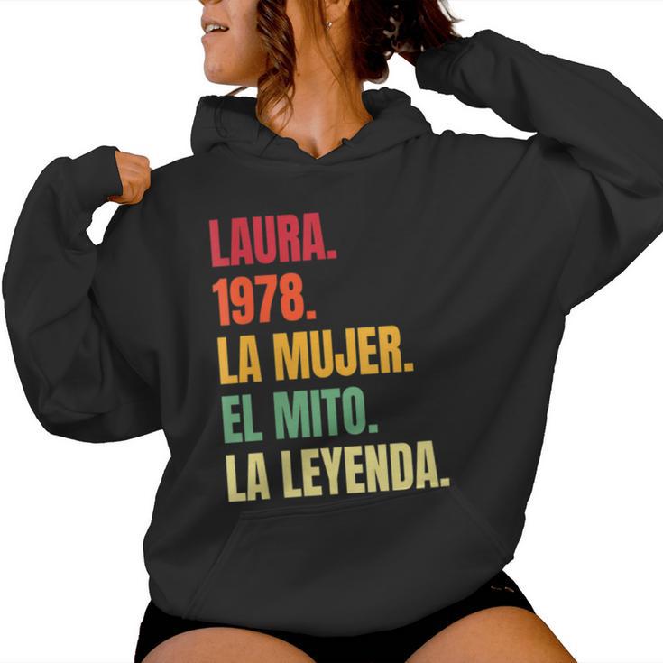 Laura 44 Cumpleaños Regalo Años Divertido Decoración Cuello Sudadera con capucha para mujer