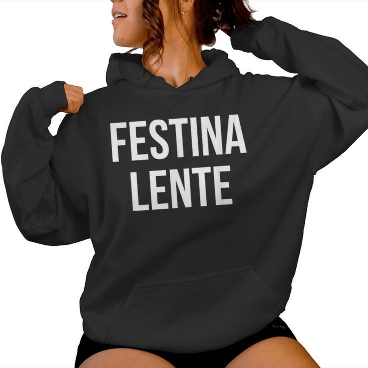 Make Hastelowly Festina Lente ラテン語インスピレーション引用 レディースパーカー