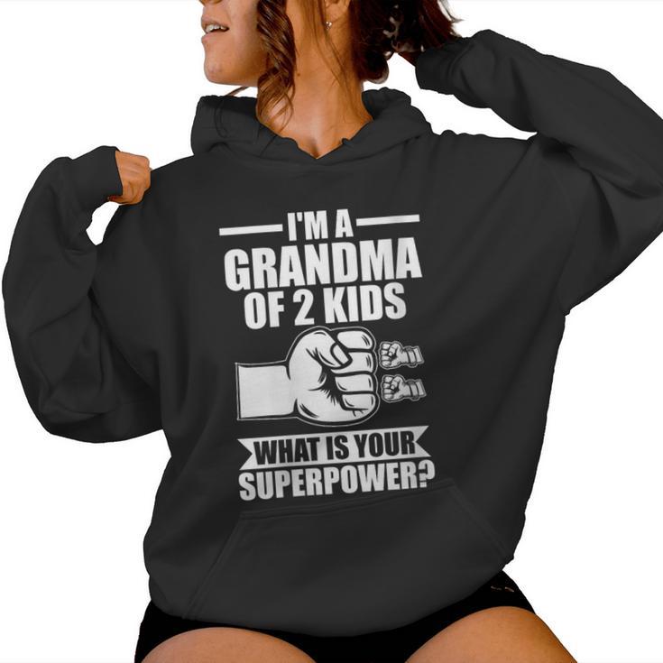 Oy Abuela De 2 Niños Abuela Cuello Sudadera con capucha para mujer